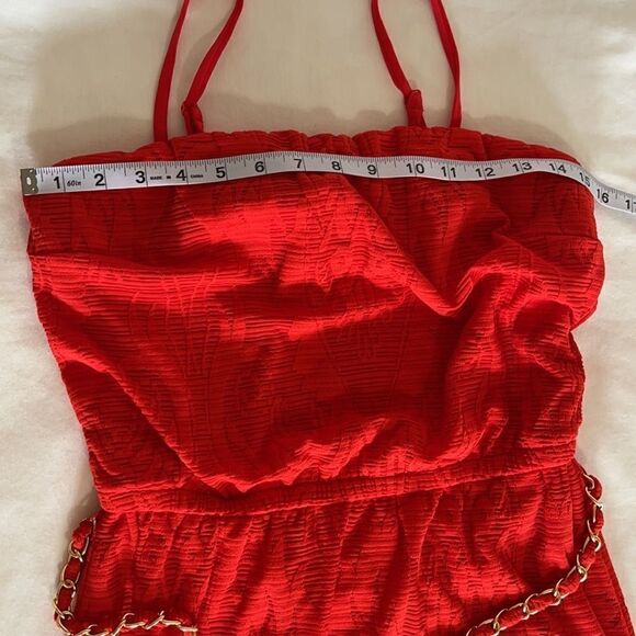 NWT Cache Red Lace Brocade Belted Maxi Dress SMALL - Picture 13 of 16